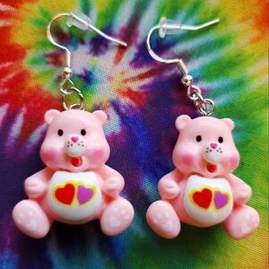 Handmade Pink Teddy Bear earrings